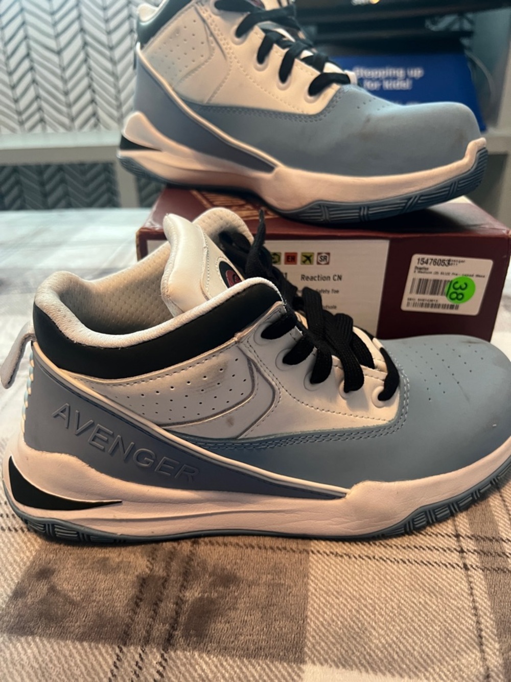 Avenger Light Blue, White & Black Men’s High-Top Boots
